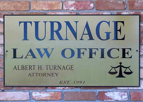 Turnage Law Office building sign